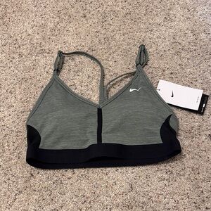 Nike Women's Gray and Black Indy Sports Bra